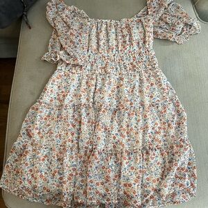 Trixxi Kids Floral Dress with Ruffled Sleeves